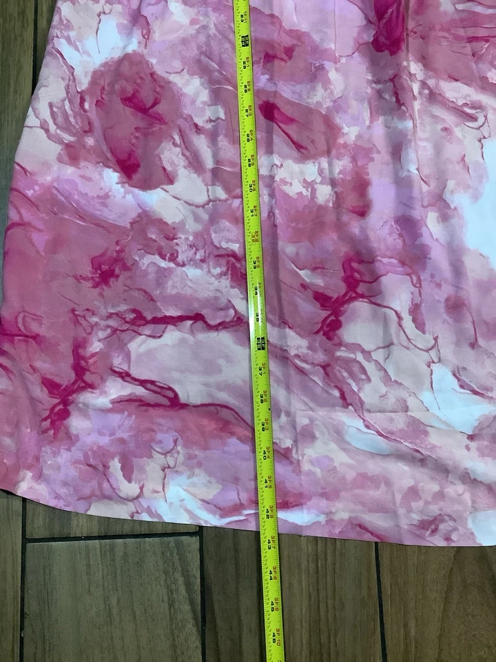 Donna Karan 睡衣礼服女式 S/M 码粘胶休闲水彩粉色 — 第 4/4 张图片