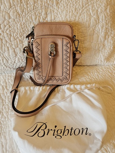 NEW BRIGHTON Interlok Mini Utility Crossbody Shoulder Bag PINK Leather NWOT