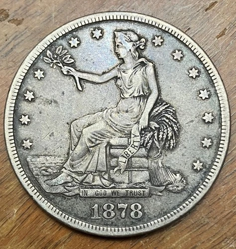 1878 S Trade Dollar, VF-XF, Early Silver, $1