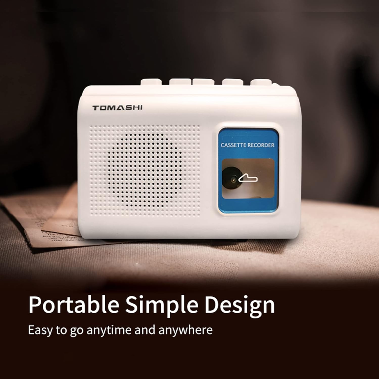 Portable Cassette Player Tape Recorder with Built-In Speaker