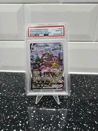 PSA 10 Rayquaza VMAX Alternate Art Secret Rare 218/203 Evolving Skies🐉