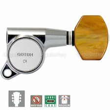 NEW Gotoh SG381-P8 MG Locking Tuners L3 R3 SMALL AMBER Buttons 3x3 - CHROME
