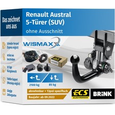 ANHÄNGERKUPPLUNG für Renault Austral ab 22 ve. abnehmbar BRINK +13pol E-Satz ECS