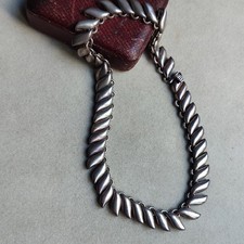 Vintage collier Ras-du-cou en argent massif 925°/°°, poinçon MEXIGO. P:95g