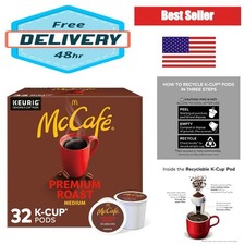 McCafe Premium Roast Medium Roast Coffee K-Cup Pods 32 Count Box