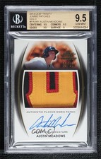 2014 Leaf Trinity Gold /10 Austin Meadows BGS 9.5 GEM MINT Patch Auto 0s3