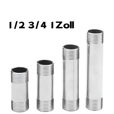 Rohrdoppelnippel Doppelnippel 201/304 Edelstahl 1/2'' - 1'' Gewinde Nippel Fitting