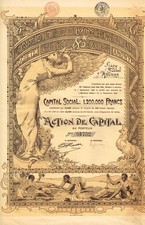 AFRICA COMMERCIAL CREDIT SOCIETY OF THE CONGO 1898 stock certificate/bond BEAUTY