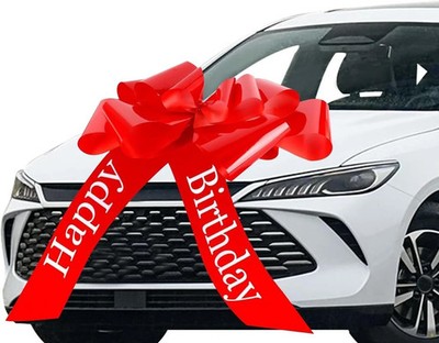 Rote Schleife Für Auto Groß Geschenkschleife Mit Saugnapf Happy Birthday Und Neu