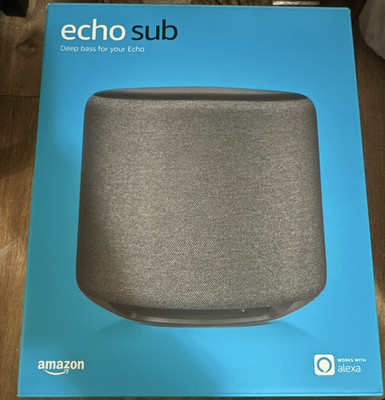 Amazon Echo Sub Smart Speaker Subwoofer, Gray, Works with Alexa