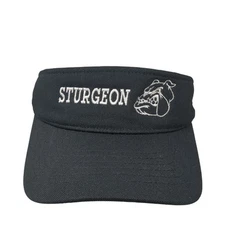 Sturgeon Sun Visor Hat Black OS Adjustable Embroidered 110 Flexfit Tech Yupoong