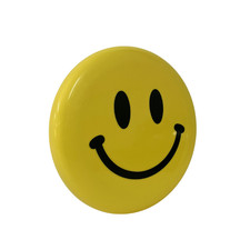 Yellow Smiley Face Frisbee Full Size Flying Disc Outdoor Toy Beach Park
