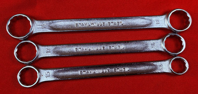RARE No or Zero Offset NOS 3 pc Stahlwille Box End Wrench Set Metric 13-19mm