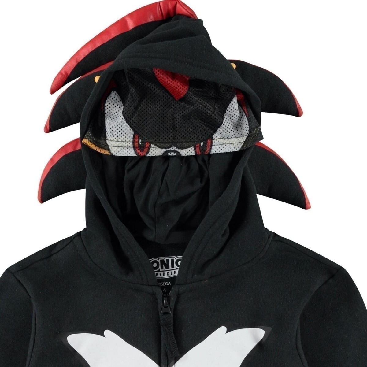 SEGA Big Sonic The Hedgehog Shadow Costume Zip Up Fleece Hoodie