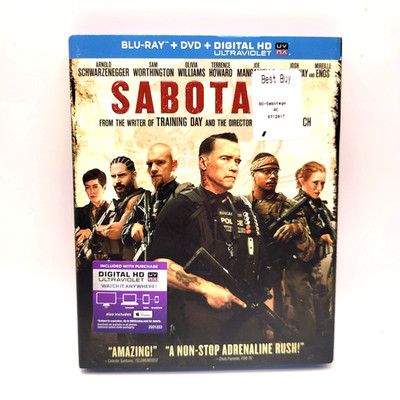 Sabotage (Blu-ray/DVD, 2014, 2-Disc Set) - Includes Slip Cover Sleeve