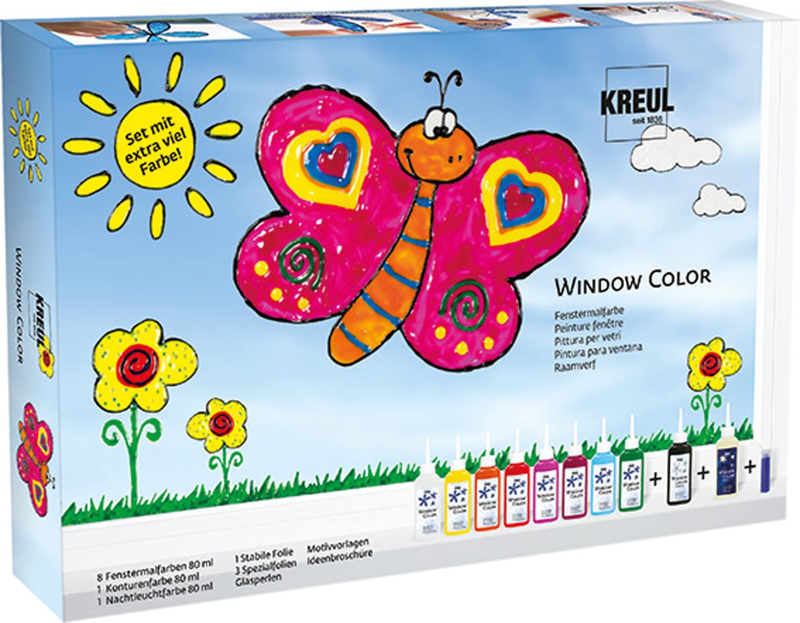 KREUL 42752 - glass design window paint set with lots of colours