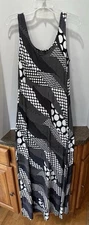 Sophia A Maxi Dress Size Medium Black And White Design Summer Festive Vacation