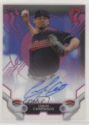 2019 Topps High Tek High Tek Pink 59/75 Carlos Carrasco #HTA-CC Auto 6kg