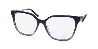 NEW ESCADA VESB27 EYEWEAR 55-15-135 0C18 FULL-RIM OVERSIZED WOMENS PLASTIC BLUE