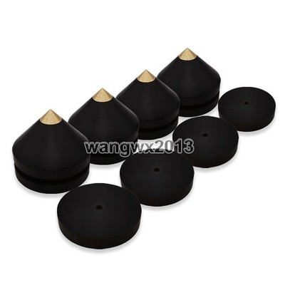 4pcs  23mm Ebony Speaker Spike Base Pad Amplifier Isolation Stand Feet  #zn
