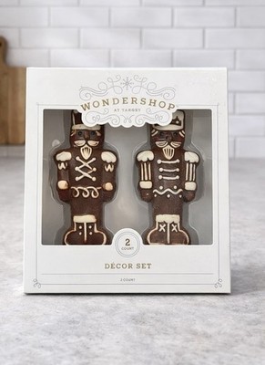 WonderShop Gingerbread Nutcracker Decor Set 2 Count Christmas Holiday