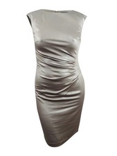Lauren by Ralph Lauren Women's Metallic Sheath Dress (10, Champagne/Silver)