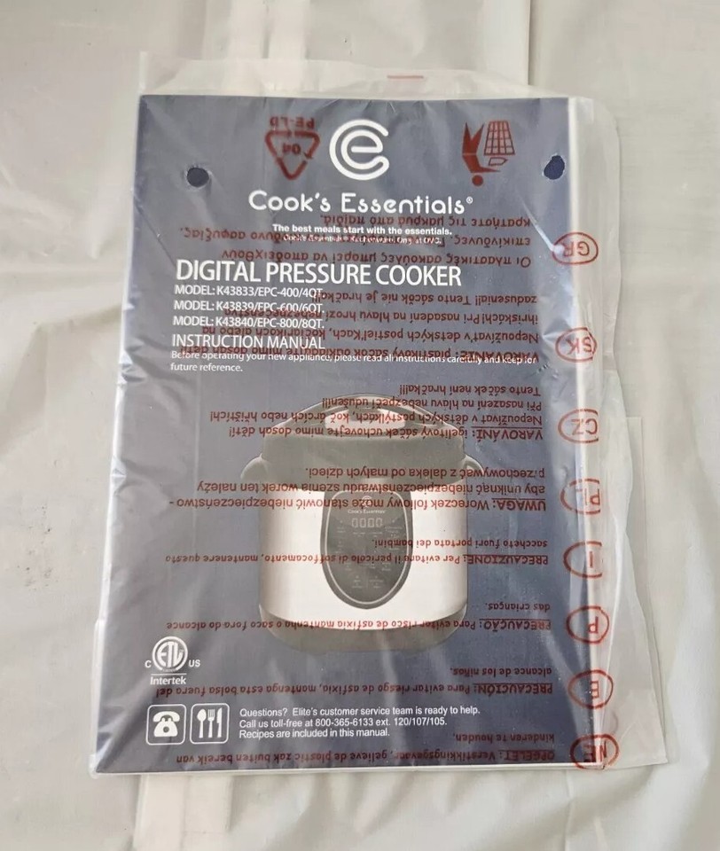 Cook's Essentials 8 QT Electric Pressure Cooker Red K4380 New eBay