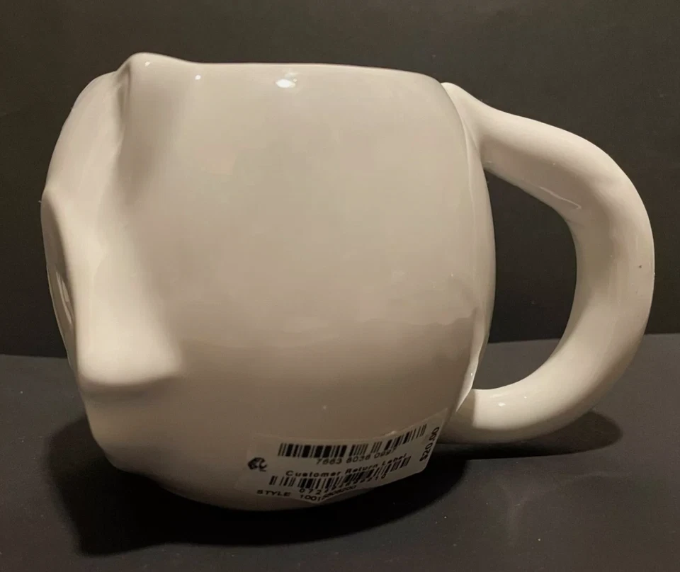 MARTHA STEWART FIGURAL 白色 OWL FOX MUG 杯 14 盎司 DOLOMITE 4.25 英寸全新全新带标签 — 第 4/4 张图片