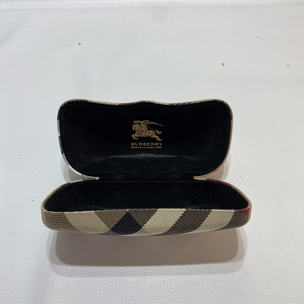 BURBERRY Nova Check Plaid Sunglasses Eyeglasses Case Only BURBERRY Nova Check Plaid Clamshell Hard Sunglasses Case Eye  main image 3