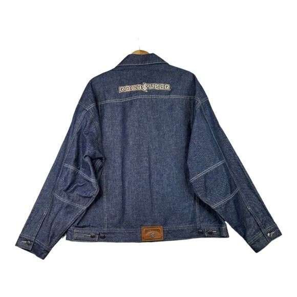 Vintage ROCAWEAR Denim Jean Jacket Dark Wash Hip Hop Y2k 90's Full Vintage ROCAWEAR Denim Jean Jacket Dark Wash Hip Hop Y2k 90's Full