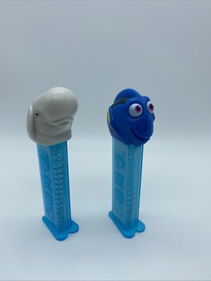 Lot of 2 Clear Stem Finding Dory PEZ Candy Dispensers Bailey Dory