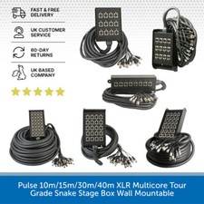 Pulse 10m/15m/30m/40m XLR Multicore Tour Grade Snake Stage Box Wall Mountable