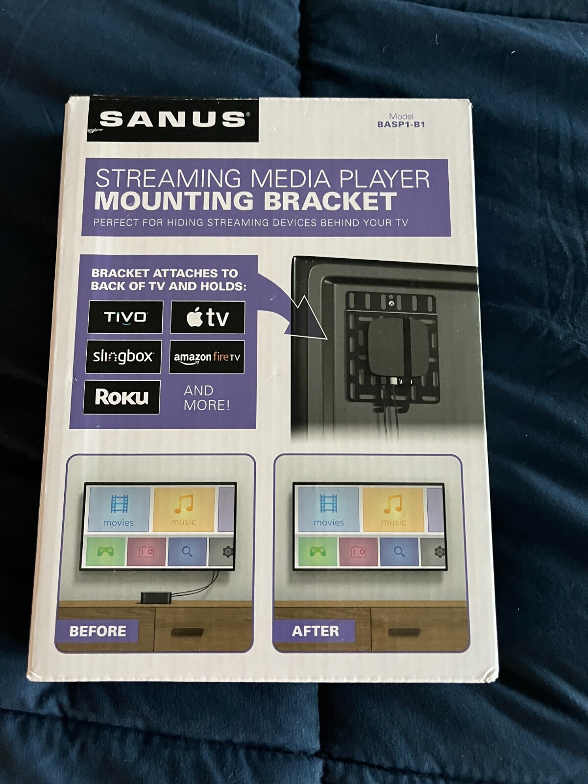 Sanus Streaming Media Player Mounting Bracket Compatible with Most TVs