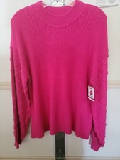 Vince Camuto Women's Bobble Stitch Sleeve Pullover Sweater Size XL