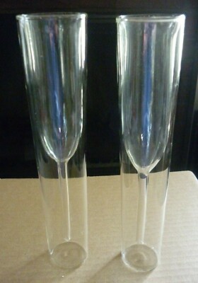 Brumate Champagne Flutes Clear Glass Double Walled Cocktail Goblet Glass - Set 2
