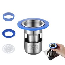 Odor Proof Floor Drain  Shower Floor Drain Backflow Preventer  304Stainless Ste...