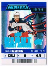 2019-20 CREDENTIALS DEBUT TICKET ACCESS BLUE VLADISLAV GAVRIKOV ROOKIE 906/999