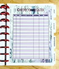 Checkbook Register and Bills to Pay Dashboard Insert for use with HAPPY Planner