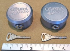 2 x Cerraduras de disco de acero pesado Cobra con cilindros de bloqueo de enchufe Abloy y 2 llaves - Nuevo