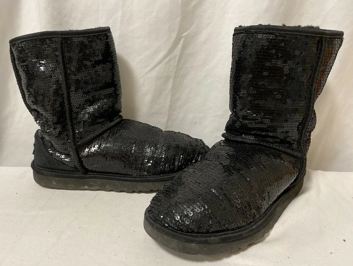 UGG Australia Classic Sequin Size 8 Women s Boot EUR 39 Black UK 6.5 T164