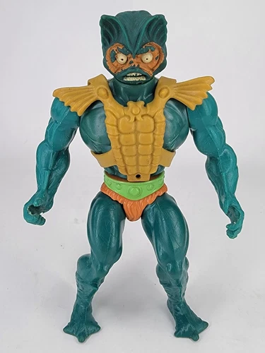 VINTAGE Green 1981 MOTU Mer-Man Masters of the Universe Figure He-Man Soft Head