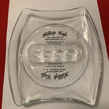 Vintage Glass Ashtray Hilltop Cafe Phillipsburg NJ M.KRAVECZ 148 Hudson St.