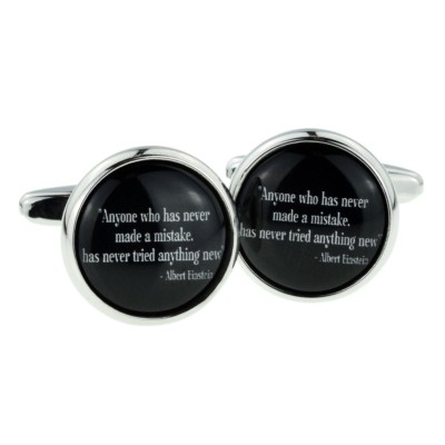 Anyone who has never made a mistake.. Einstein Quote Cufflinks in a Box X2BOC123