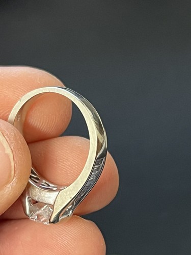 Estate 14k Solid White Gold Princess Cut 0.69ct Diamond - 2.49 TCW Wedding Set - Picture 9 of 23