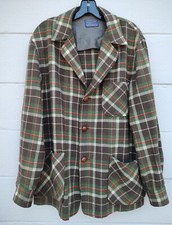 Pendleton Men's Topster Blazer Jacket vintage 1950  s Size Large Green Plaid 132