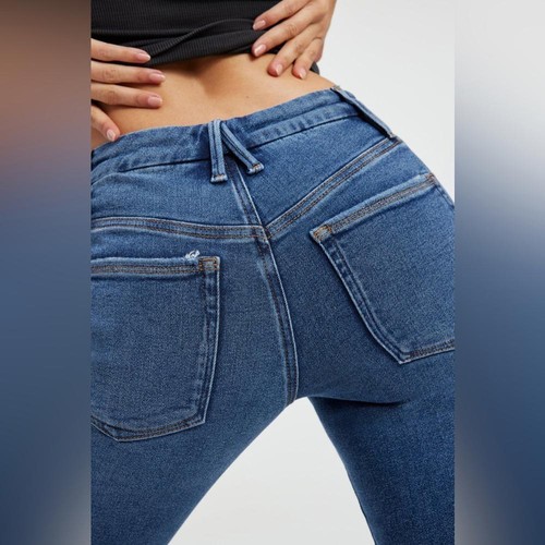Good American Always Fit Good Classic Slim Bootcut Jeans 6-12 STYLE:GCLBAF478T - Picture 2 of 15
