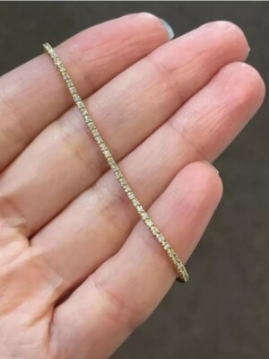 5Ct Round Cut Lab Created Diamond Tennis Women's Bracelet 14K Yellow Gold Plated