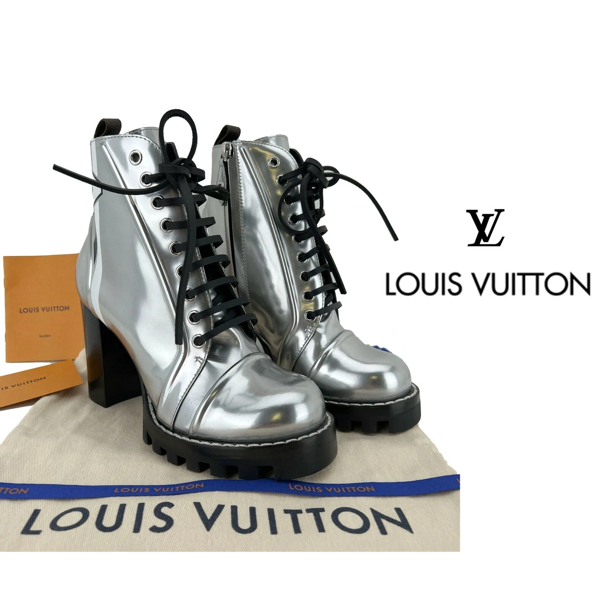 Louis vuitton silver boots deals