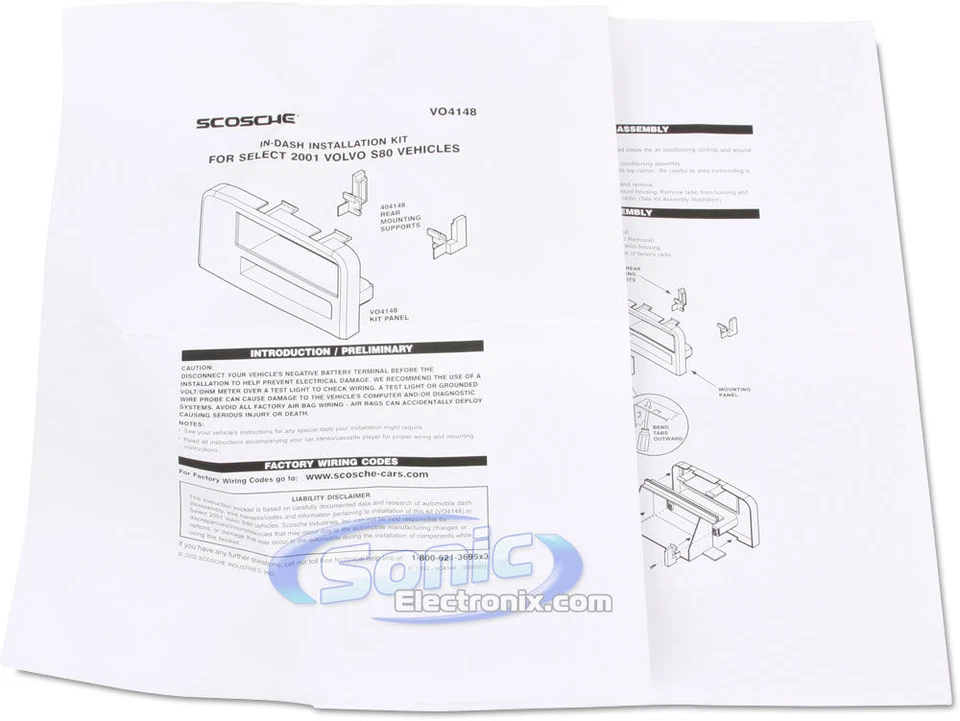 Scosche VO4148B Single DIN Installation Dash Kit w/ Pocket for 1999-06 Volvo S80 - Image 3 of 4
