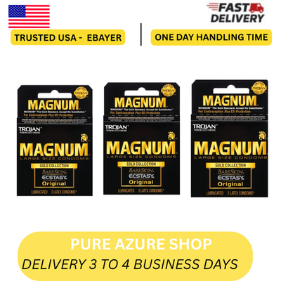 #ad Trojan Magnum Ecstasy Ultrasmooth Lubricant Large Size Condoms 3 pack $17.99